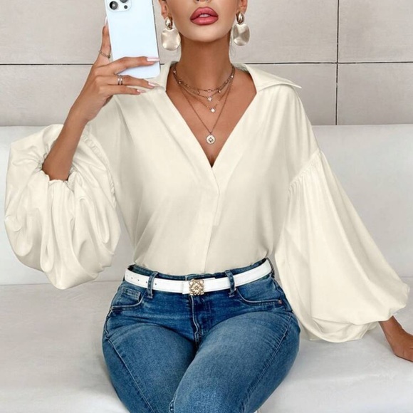 Luxe lantern sleeve blouse - Picture 12 of 15